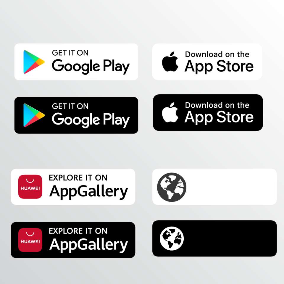 Vetor de App store buttons set. Google Play Store logo.