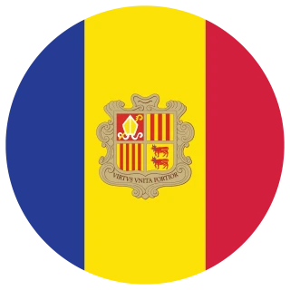 Andorra (Principality of Andorra) (Circle, Rounded Flag) image