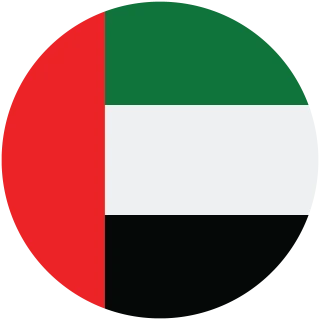 United Arab Emirates (UAE) Circle, Rounded Flag Icon