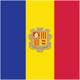 Andorra (Principality of Andorra) Square Flag Icon