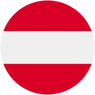 Flag of the Republic of Austria (Circle, Rounded Flag)
