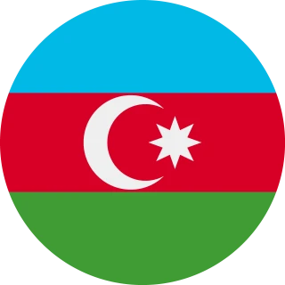 Flag of the Republic of Azerbaijan (Circle, Rounded Flag)
