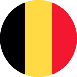 Flag of the Kingdom of Belgium (Circle, Rounded Flag)