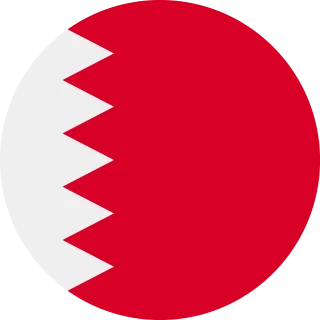 Flag of the Kingdom of Bahrain (Circle, Rounded Flag)