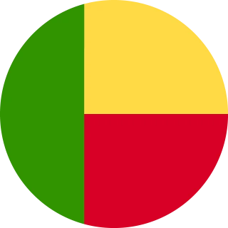 Flag of the Republic of Benin (Circle, Rounded Flag)