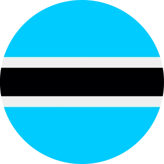 Flag of the Republic of Botswana (Circle, Rounded Flag)