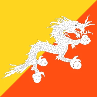 Flag of the Kingdom of Bhutan [Square Flag]