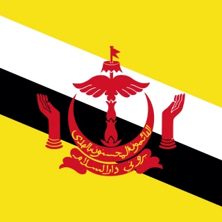 Flag of the Nation of Brunei, the Abode of Peace [Square Flag]