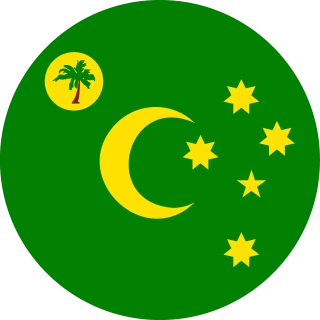 Flag of the Territory of Cocos (Keeling) Islands (Circle, Rounded Flag)