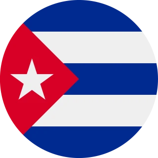 Flag of the Republic of Cuba (Circle, Rounded Flag)