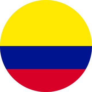Flag of the Republic of Colombia (Circle, Rounded Flag)