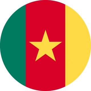 Flag of the Republic of Cameroon (Circle, Rounded Flag)