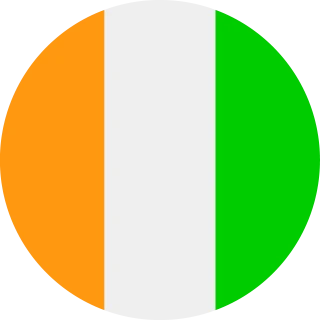 Flag of the Republic of Cote d Ivoire (Ivory Coast) (Circle, Rounded Flag)