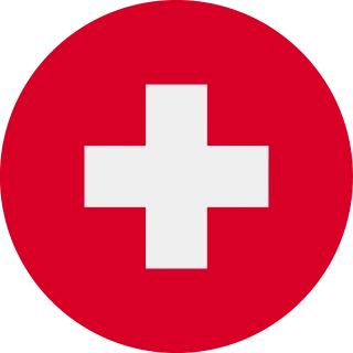 Flag of the Swiss Confederation (Circle, Rounded Flag)