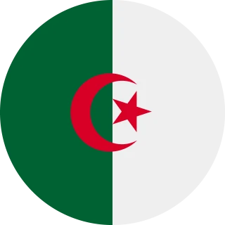 Flag of the People's Democratic Republic of Algeria (Circle, Rounded Flag)