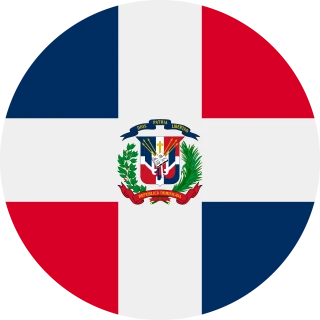 Flag of the Dominican Republic (Circle, Rounded Flag)
