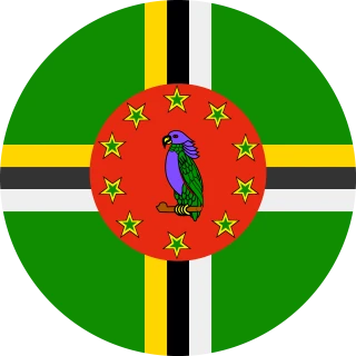 Flag of the Commonwealth of Dominica (Circle, Rounded Flag)