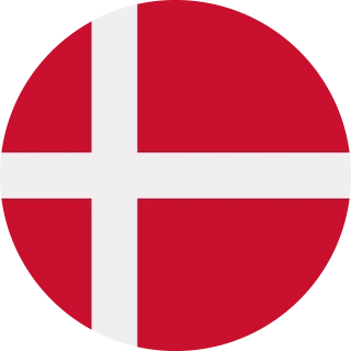 Flag of the Kingdom of Denmark (Circle, Rounded Flag)