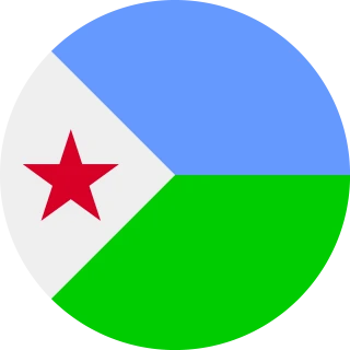 Flag of the Republic of Djibouti (Circle, Rounded Flag)
