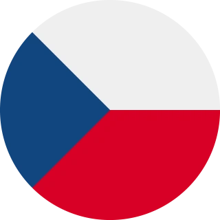 Flag of the Czech Republic (Circle, Rounded Flag)