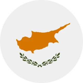 Flag of the Republic of Cyprus (Circle, Rounded Flag)