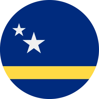 Flag of the Country of Curaçao (Circle, Rounded Flag)