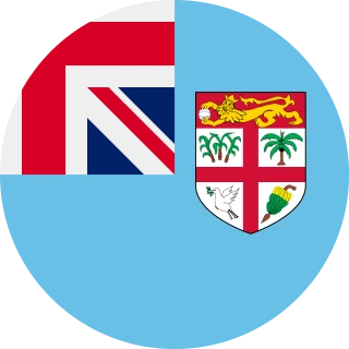 Flag of the Republic of Fiji (Circle, Rounded Flag)