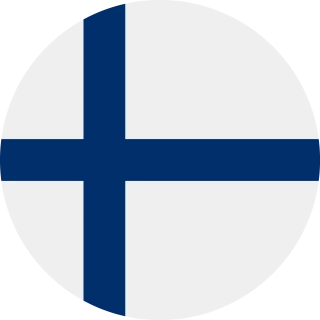Flag of the Republic of Finland (Circle, Rounded Flag)