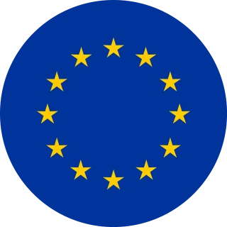 Flag of the European Union (EU) (Circle, Rounded Flag)
