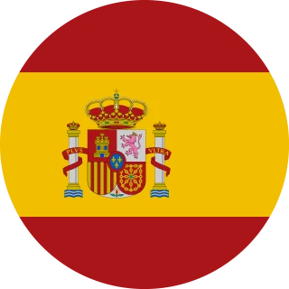 Flag of the Kingdom of Spain (Circle, Rounded Flag)