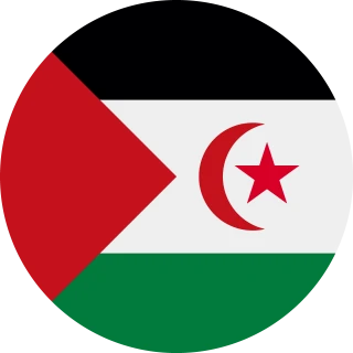 Flag of the Sahrawi Arab Democratic Republic (Circle, Rounded Flag)