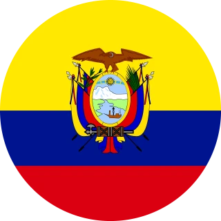 Flag of the Republic of Ecuador (Circle, Rounded Flag)