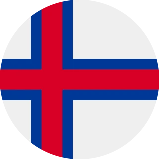 Flag of the Faroe Islands (Circle, Rounded Flag)
