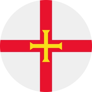 Flag of the Bailiwick of Guernsey (Circle, Rounded Flag)