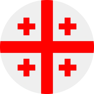 Flag of the Georgia (Circle, Rounded Flag)