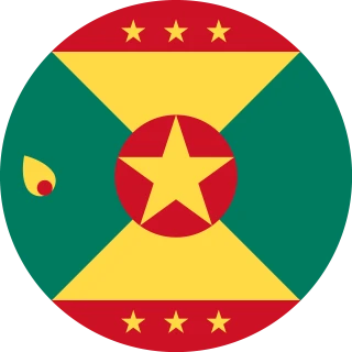 Flag of the Grenada (Circle, Rounded Flag)