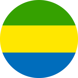 Flag of the Gabonese Republic (Circle, Rounded Flag)