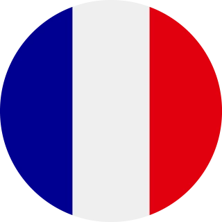 Flag of the French Republic (Circle, Rounded Flag)