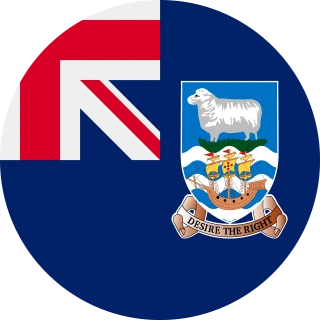 Flag of the Falkland Islands (Islas Malvinas) (Circle, Rounded Flag)