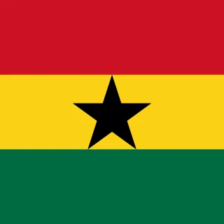 Flag of the Republic of Ghana [Square Flag]