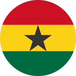 Flag of the Republic of Ghana (Circle, Rounded Flag)