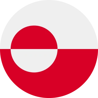 Flag of the Kalaallit Nunaat (Circle, Rounded Flag)