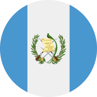 Flag of the Republic of Guatemala (Circle, Rounded Flag)