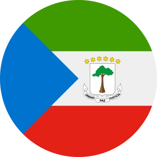 Flag of the Republic of Equatorial Guinea (Circle, Rounded Flag)