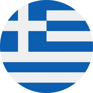 Flag of the Hellenic Republic (Circle, Rounded Flag)
