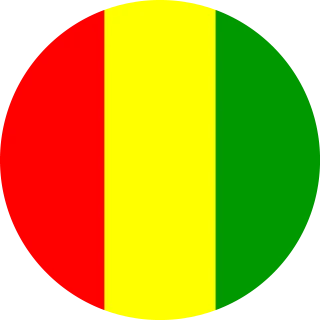 Flag of the Republic of Guinea (Circle, Rounded Flag)