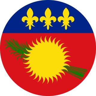 Flag of the Guadeloupe (Circle, Rounded Flag)