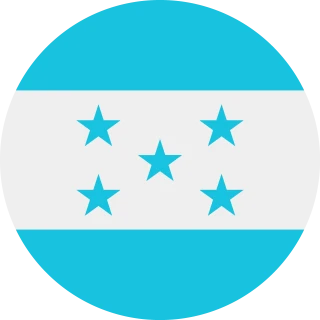 Flag of the Republic of Honduras (Circle, Rounded Flag)