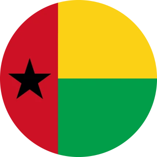 Flag of the Republic of Guinea-Bissau (Circle, Rounded Flag)
