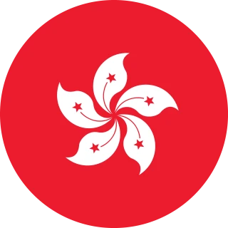 Flag of the Hong Kong Special Administrative Region of China (Circle, Rounded Flag)